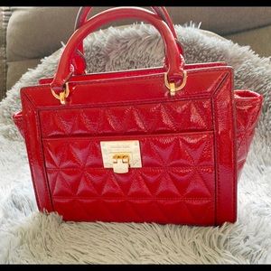 Michael Kors Vivianne Red Patent Leather Handbag